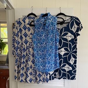 Blue and White Dresses (2) and 1 Top